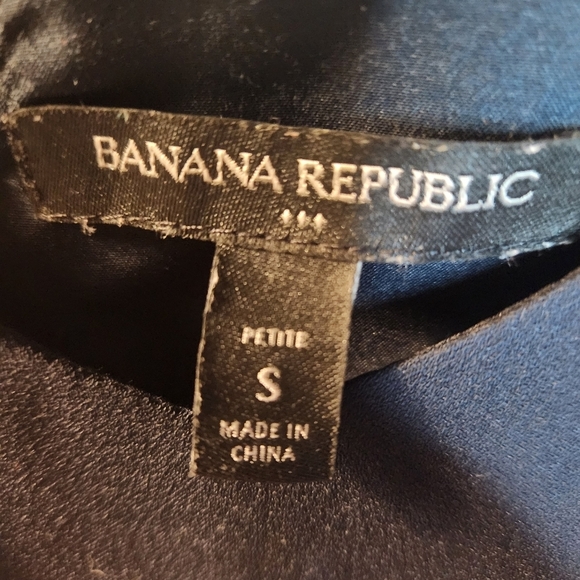 Banana Republic Petite Small Navy Shell Blouse Strappy Tank with Cut-out Detail - Picture 7 of 9